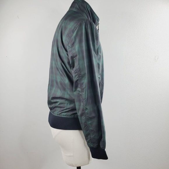 American Eagle Outfitters Men Green Plaid Authentic Full Zip Bomber Jacket Small - Picture 4 of 8